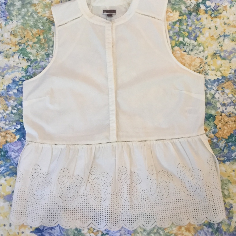 Chelsea28 off white, with lace inset blouse